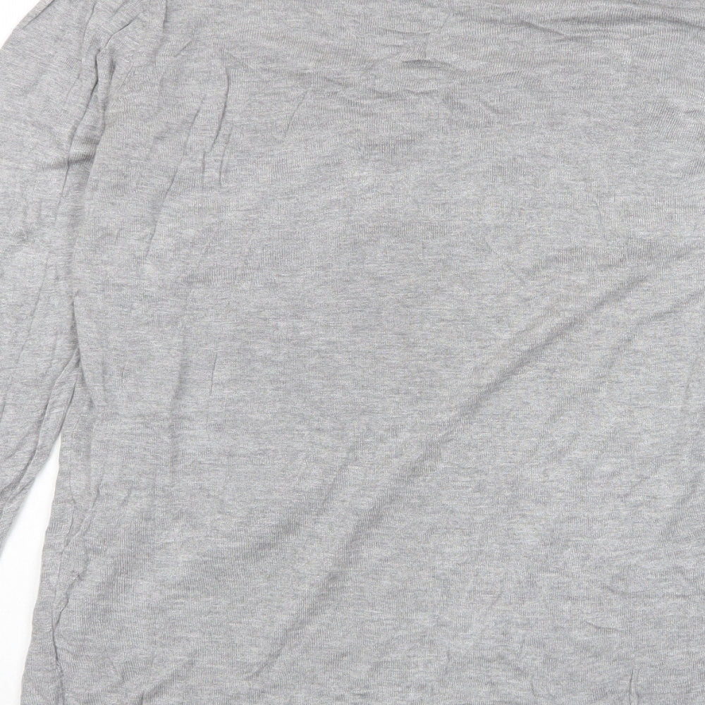 Simply Be Womens Grey Scoop Neck Viscose Pullover Jumper Size 16 - Buttons