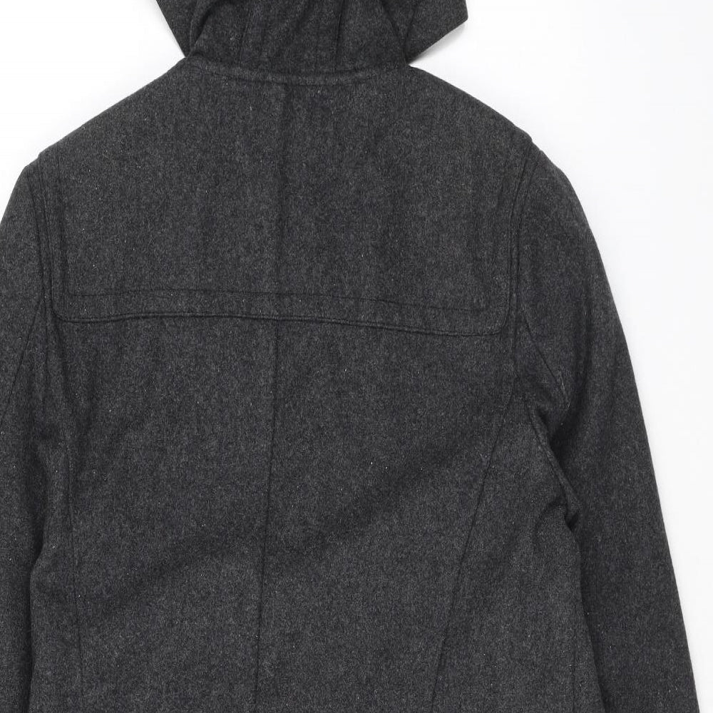 Topshop Womens Grey Overcoat Coat Size 10 Zip