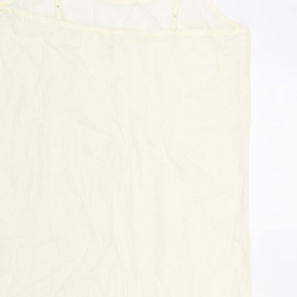 Per Una Womens Ivory Cotton Tank Dress Size 12 Scoop Neck Pullover