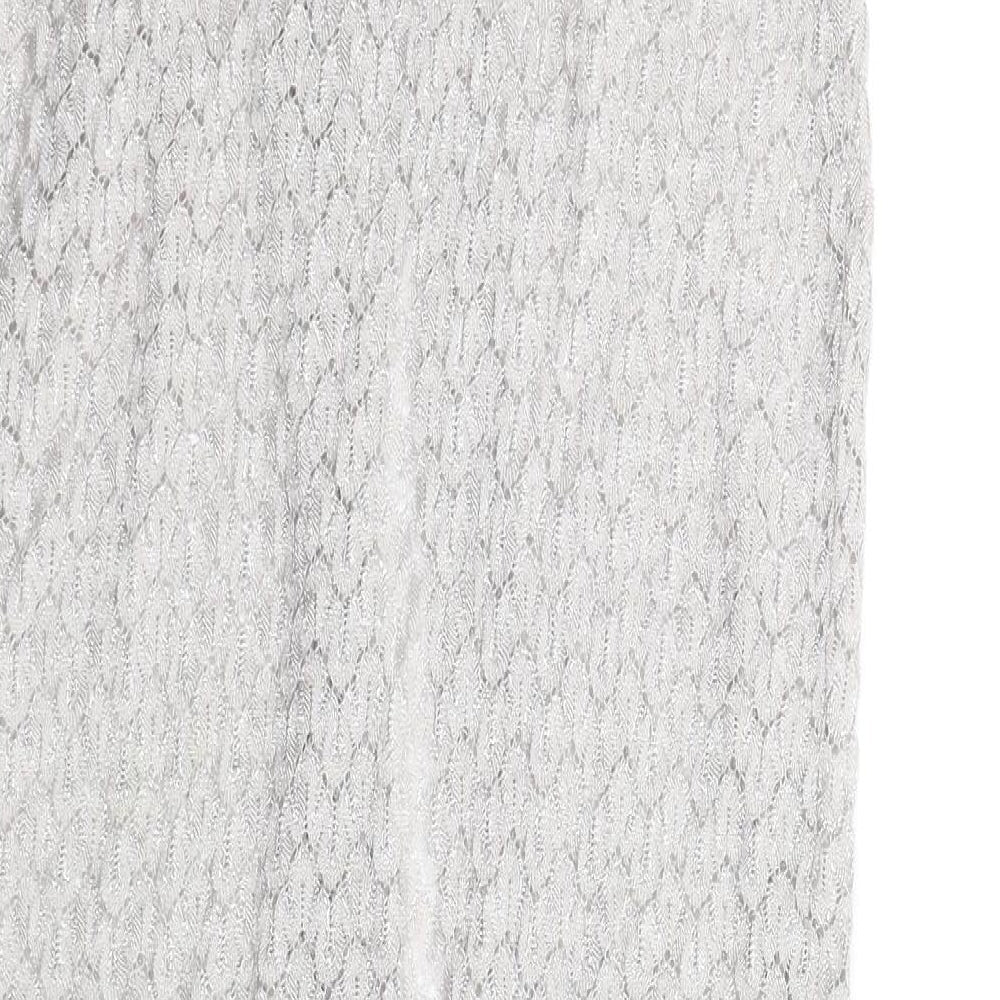 River Island Womens Grey Polyamide Basic Tank Size 12 Round Neck