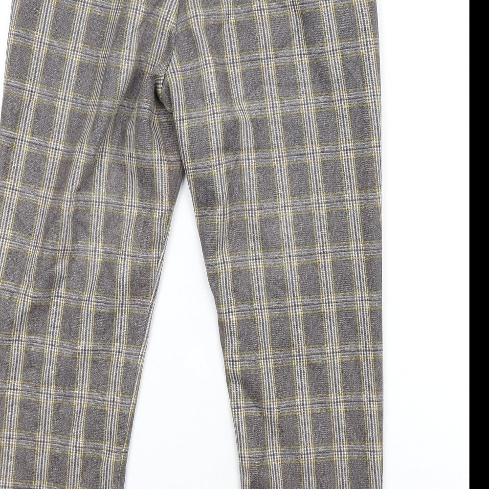 Louche Womens Grey Plaid Polyester Dress Pants Trousers Size 12 L27 in Regular Zip