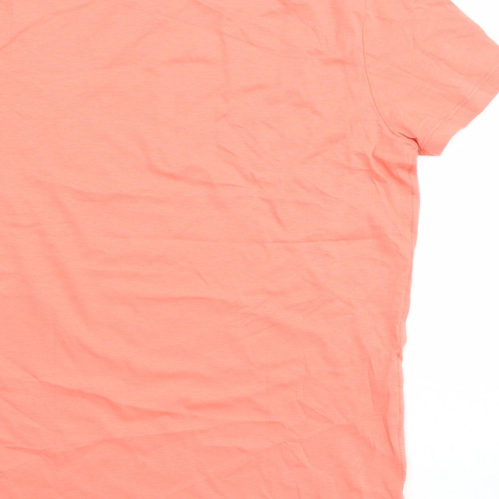Marks & Spencer Boys Pink Cotton Basic T-Shirt Size 12-13 Years Crew Neck Pullover - Skateboard