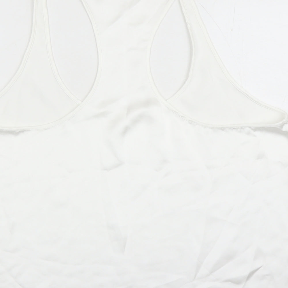 Zara Womens White Polyester Camisole Tank Size 2XL Scoop Neck