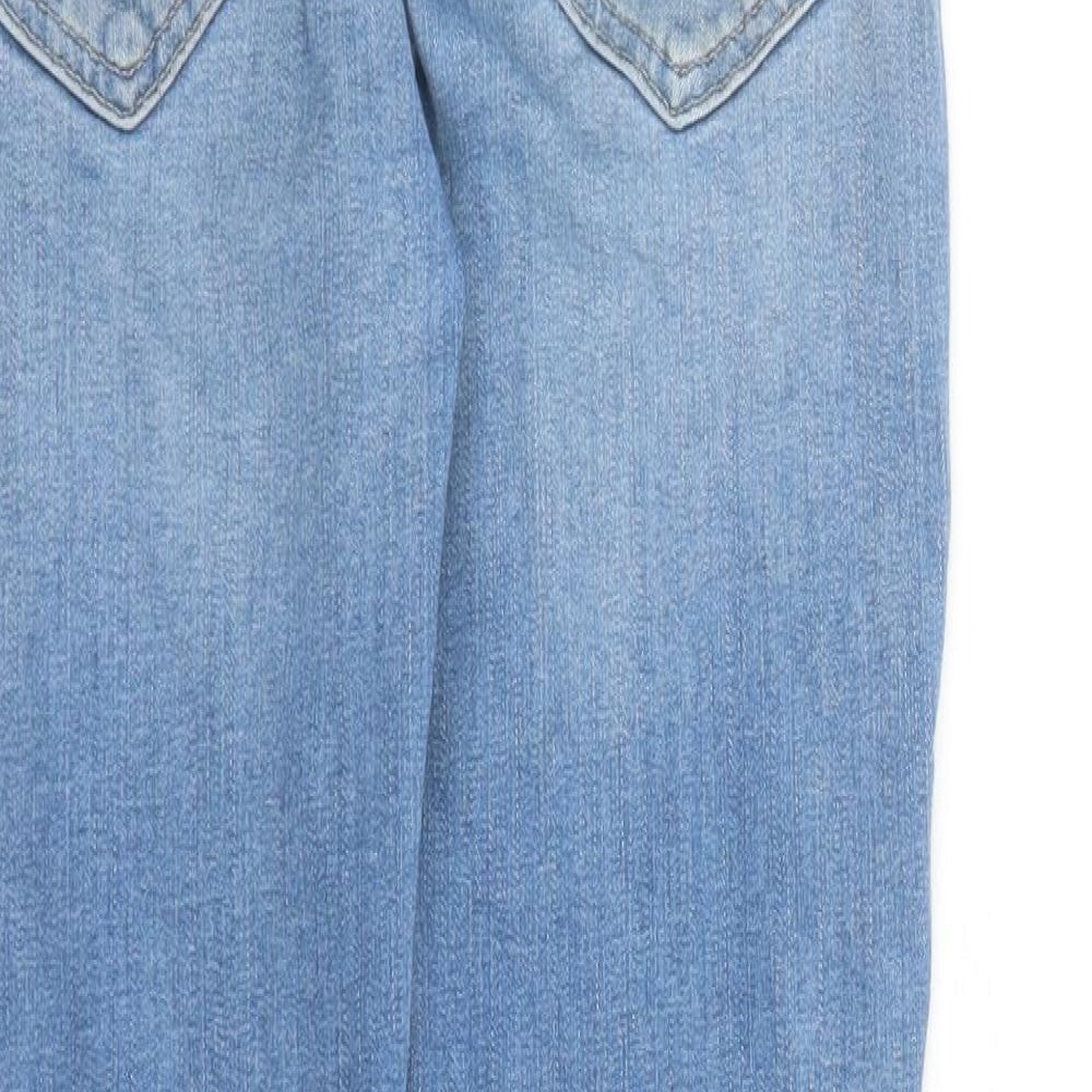 Pieces Womens Blue Cotton Straight Jeans Size M L28 in Regular Zip