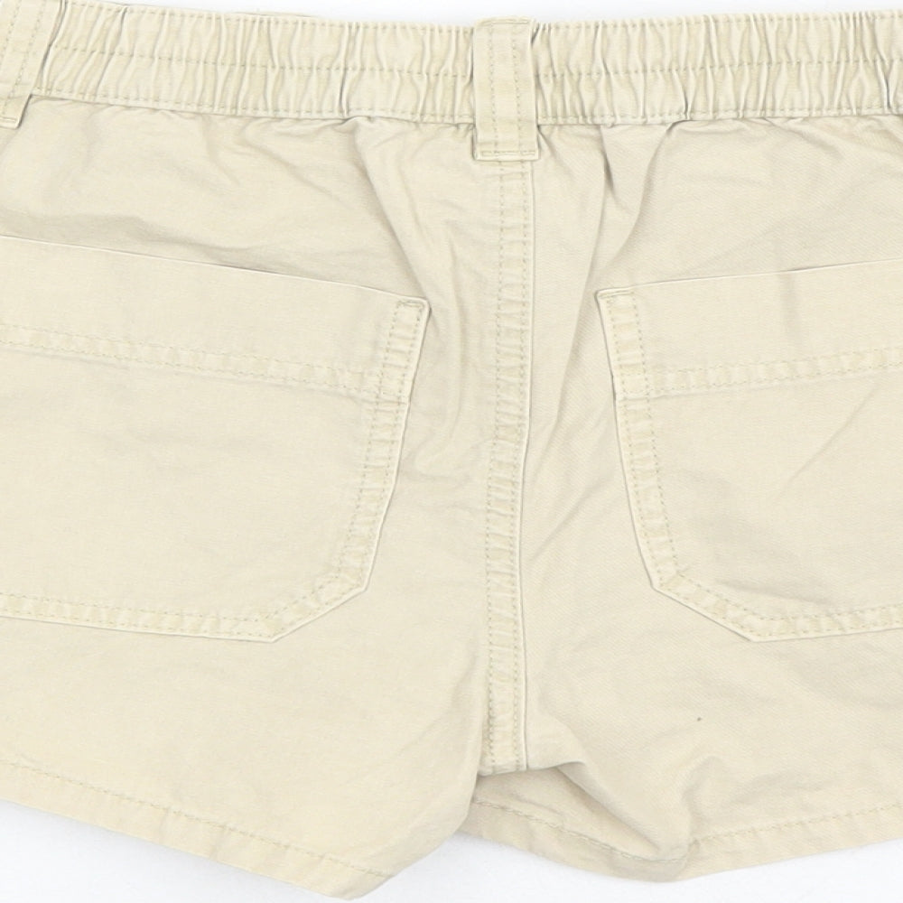 Marks & Spencer Boys Beige Cotton Bermuda Shorts Size 10-11 Years Regular Zip - Elasticated Waist