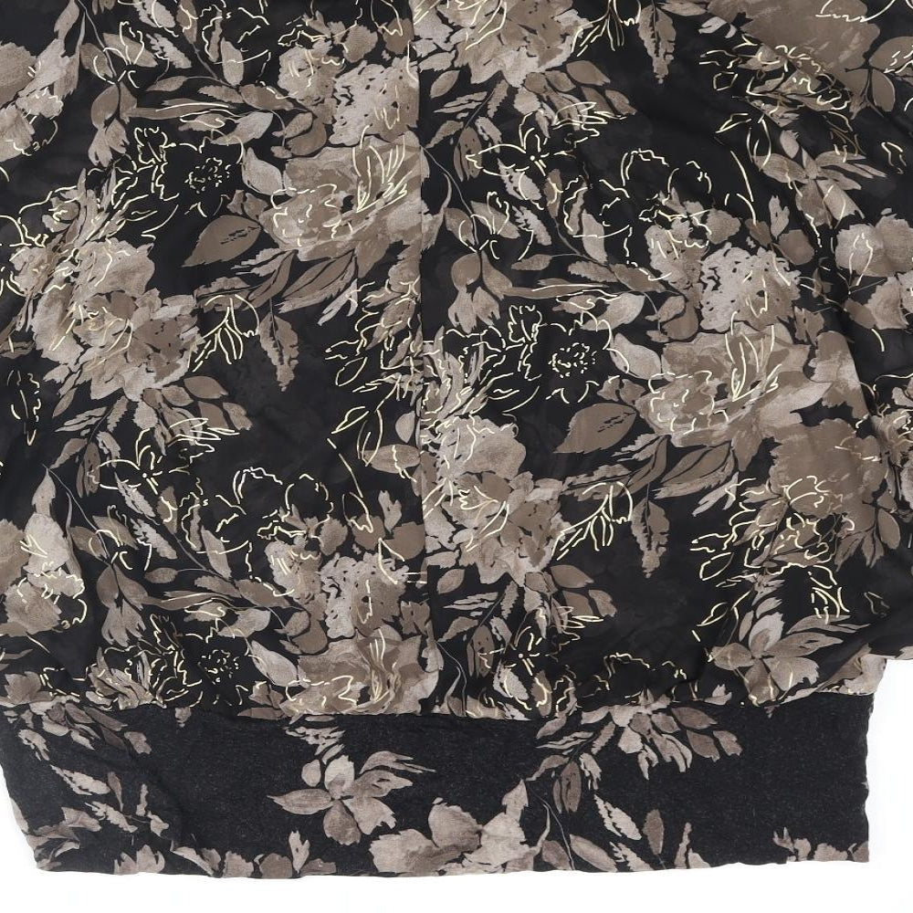 David Emanuel Womens Multicoloured Floral Polyester Basic Blouse Size 18 Round Neck