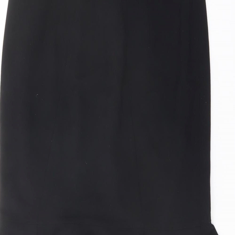 Marks & Spencer Womens Blue Polyester Flare Skirt Size 12 Zip