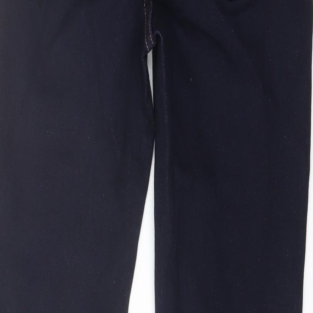 Marks & Spencer Womens Blue Cotton Skinny Jeans Size 6 L26 in Regular Button