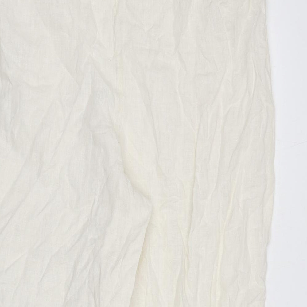 Zara Womens Ivory Polyester Bloomer Trousers Size M L21 in Regular - Size M/L