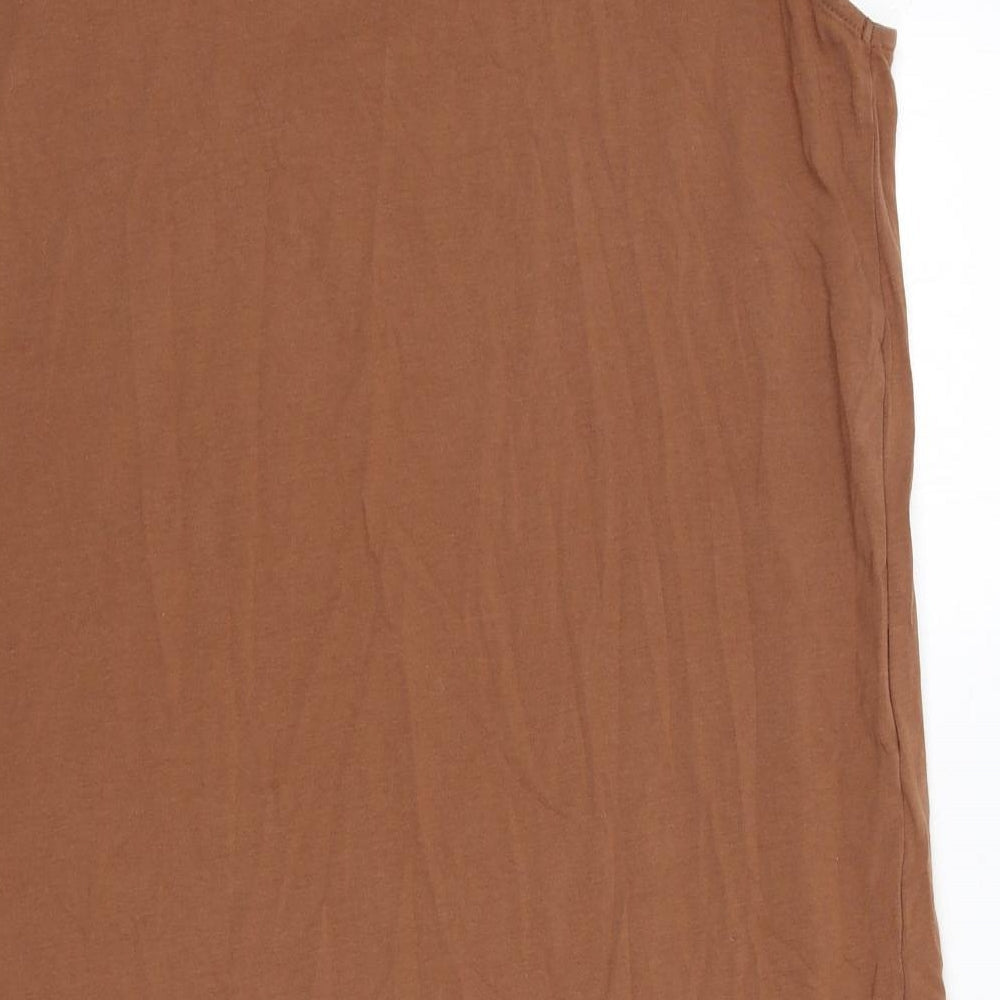 H&M Womens Brown Cotton A-Line Size L Round Neck Pullover