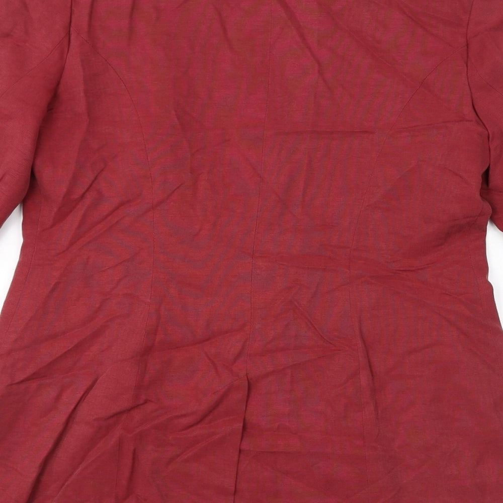 Monsoon Womens Red Overcoat Coat Size 10 Button