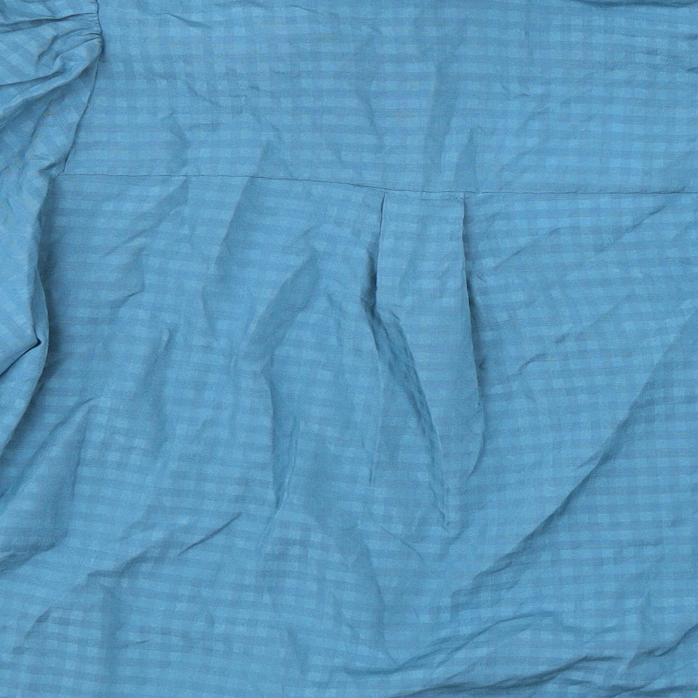 Selected Femme Womens Blue Check Polyester Basic Button-Up Size 14 Collared