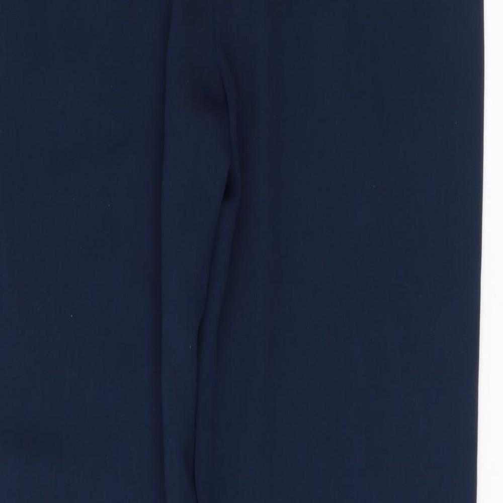 And Less Womens Blue Polyester Trousers Size 8 L28 in Regular