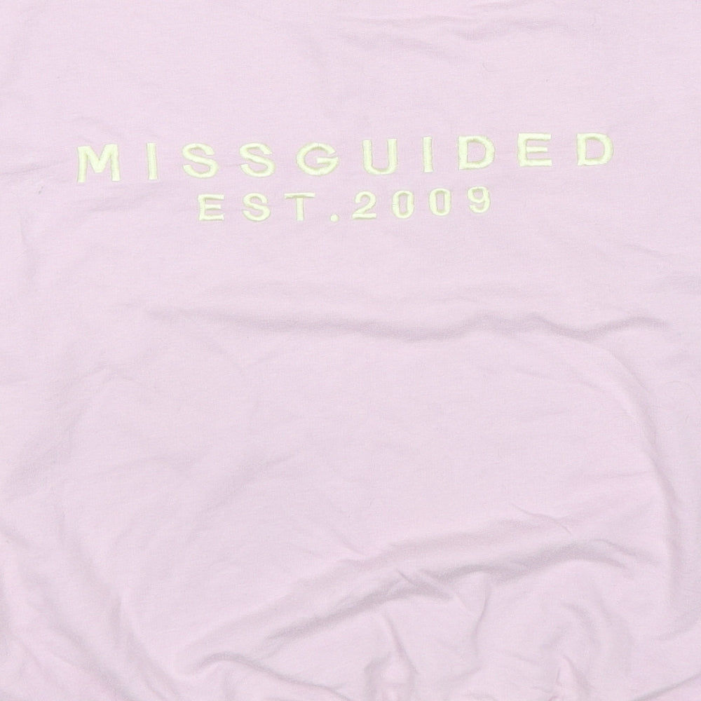 Missguided Womens Purple Cotton Pullover Sweatshirt Size 10 Pullover - Logo