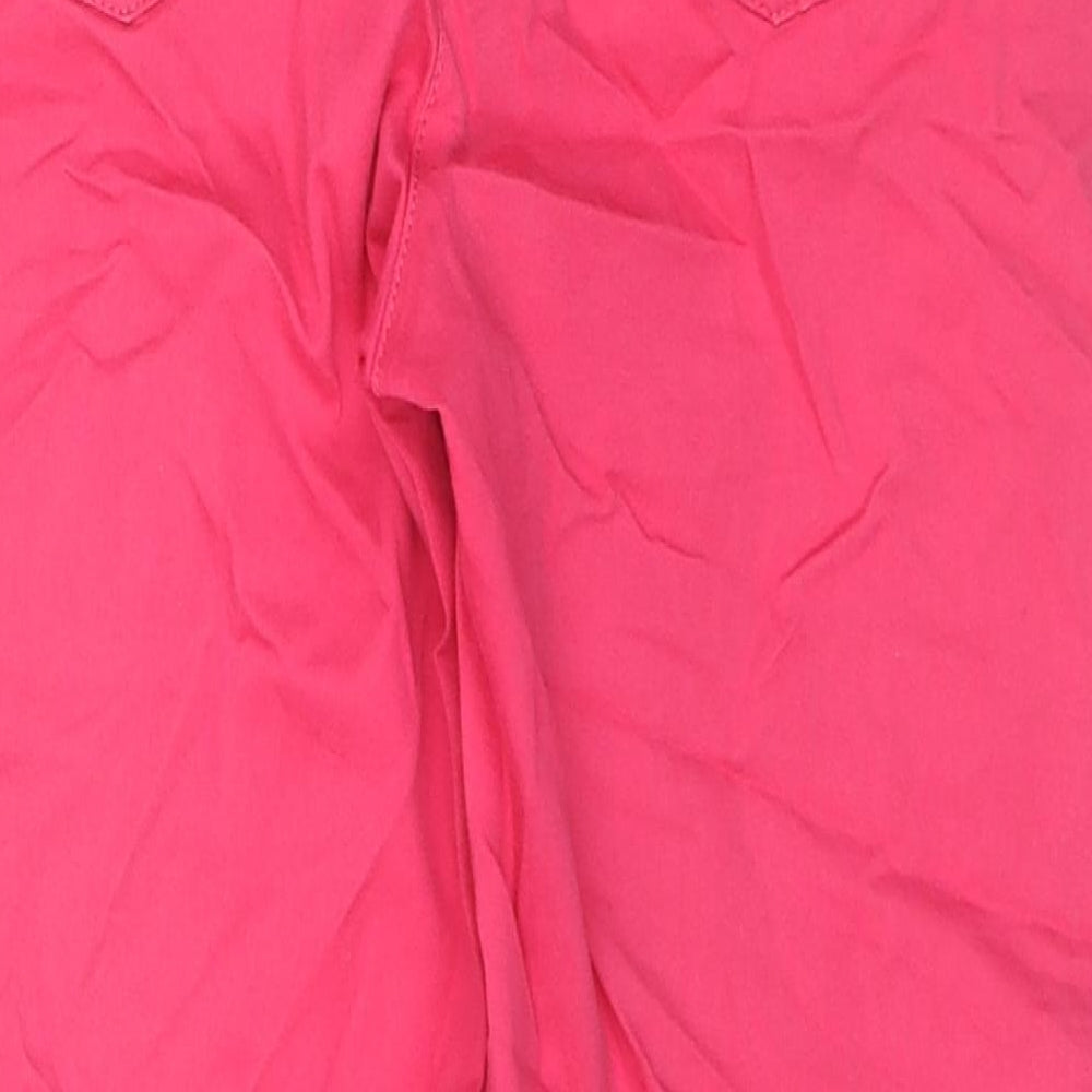 Canda Womens Pink Cotton Cropped Jeans Size 10 L21 in Regular Zip