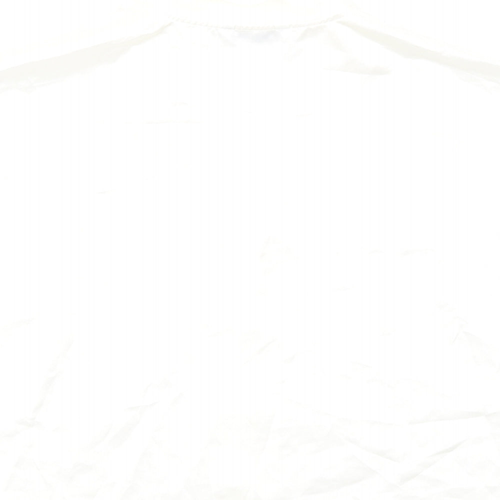 Marks & Spencer Womens Ivory Polyester Cropped Button-Up Size 12 Collared