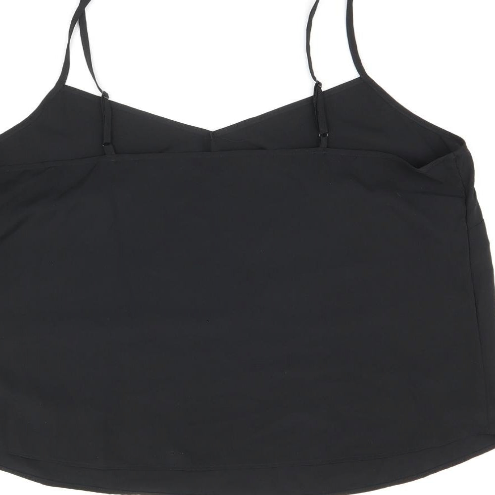 Marks & Spencer Womens Black Polyester Camisole Tank Size 12 V-Neck