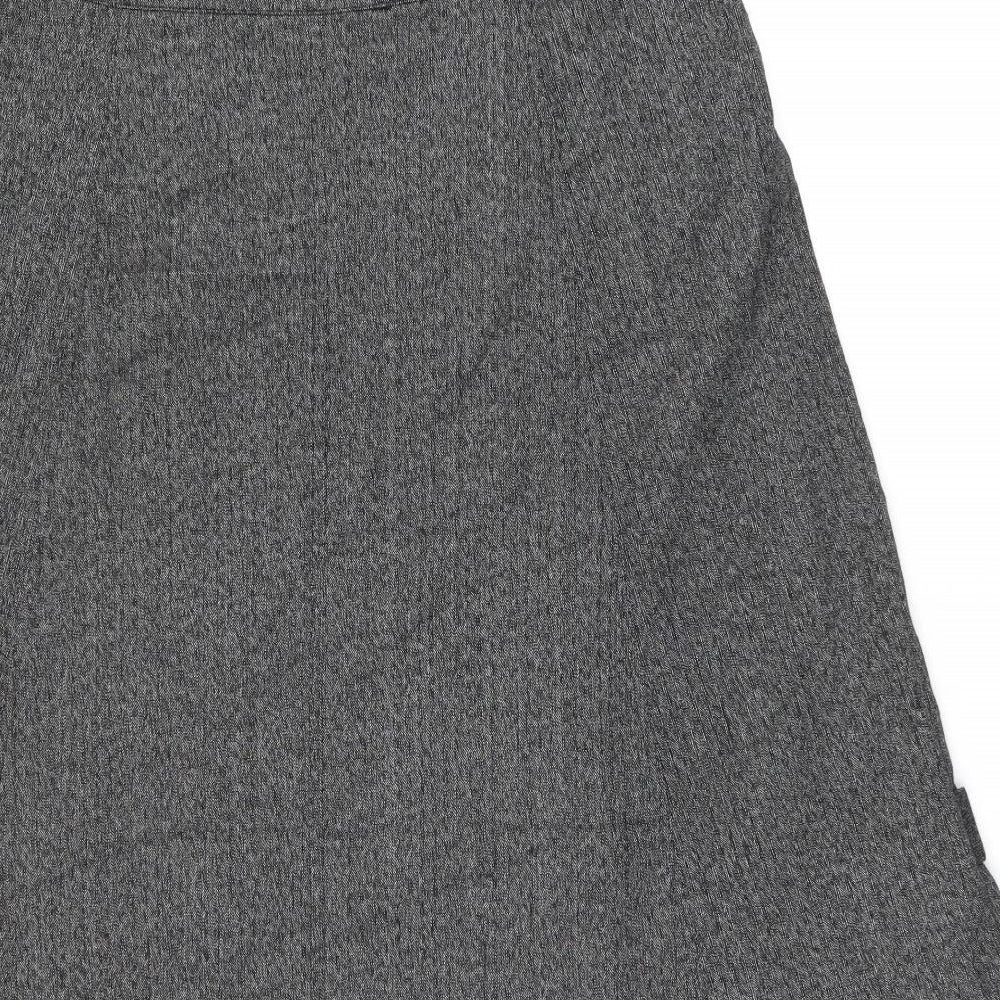 Simon Jeffrey Womens Grey Polyester Swing Skirt Size 14 Zip
