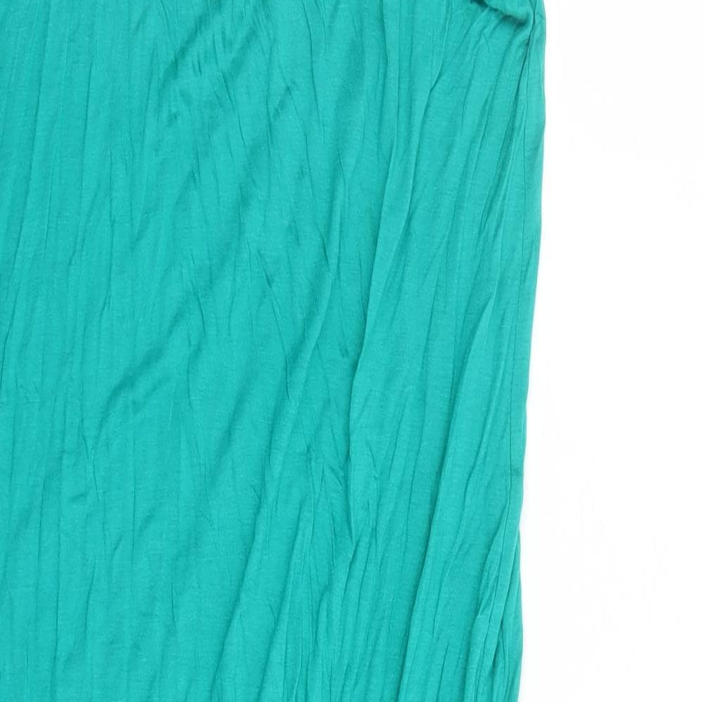 Marks & Spencer Womens Green Viscose Tank Dress Size M Roll Neck Pullover