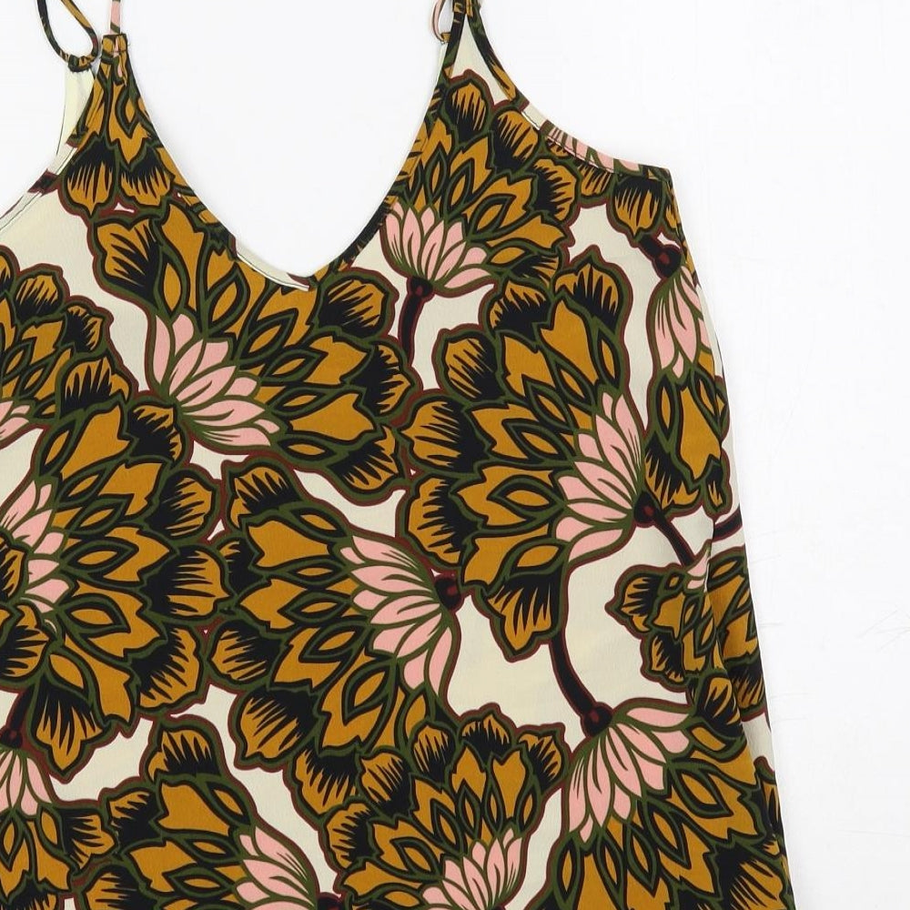 River Island Womens Multicoloured Floral Polyester Camisole Tank Size 6 V-Neck