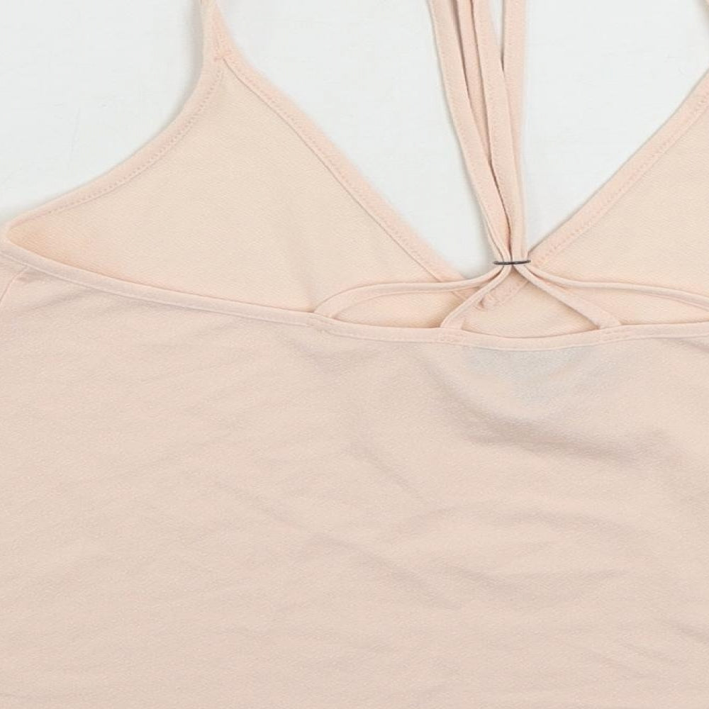 Topshop Womens Pink Polyester Camisole Tank Size 8 V-Neck - Strappy