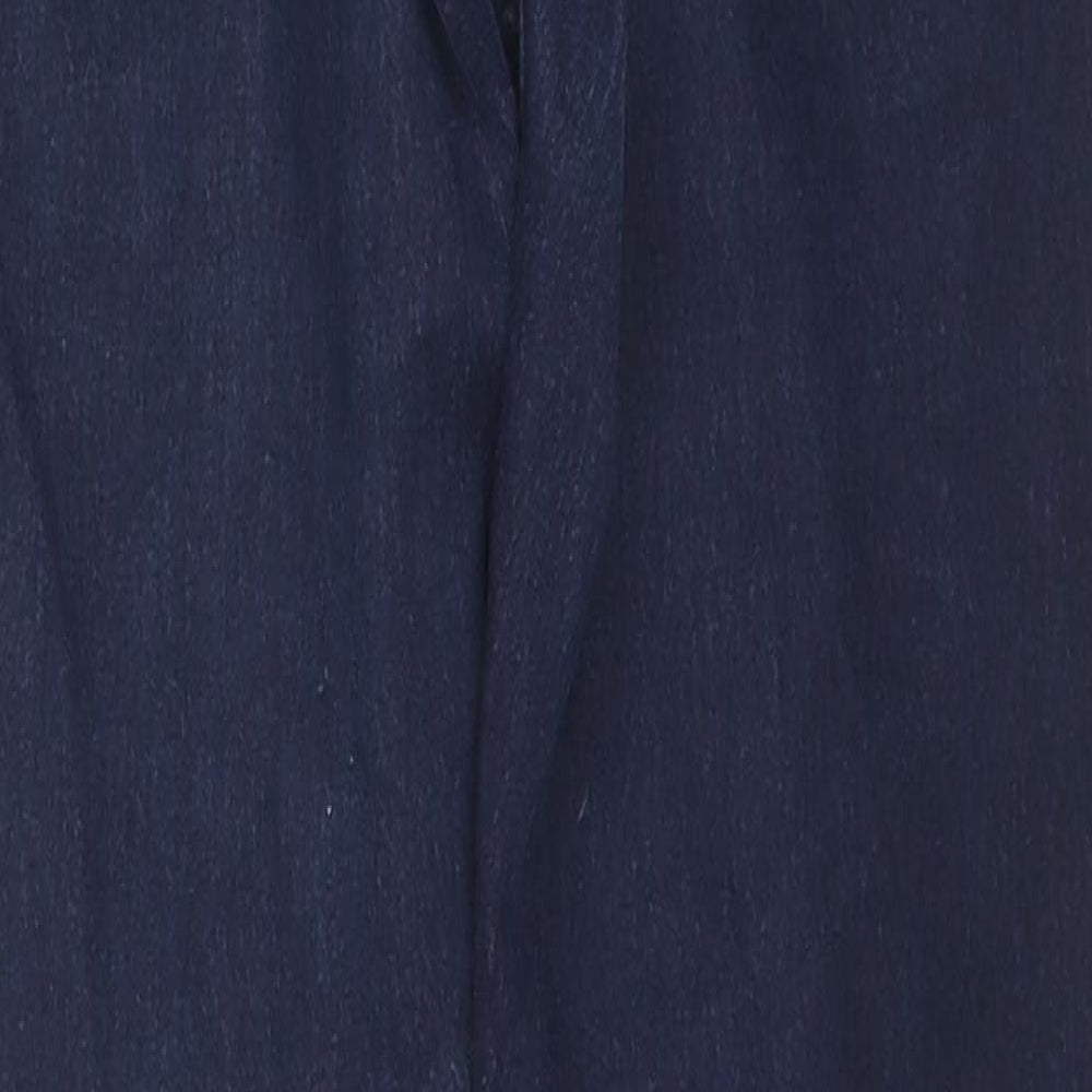 Marks & Spencer Womens Blue Cotton Skinny Jeans Size 10 L29 in Regular Zip
