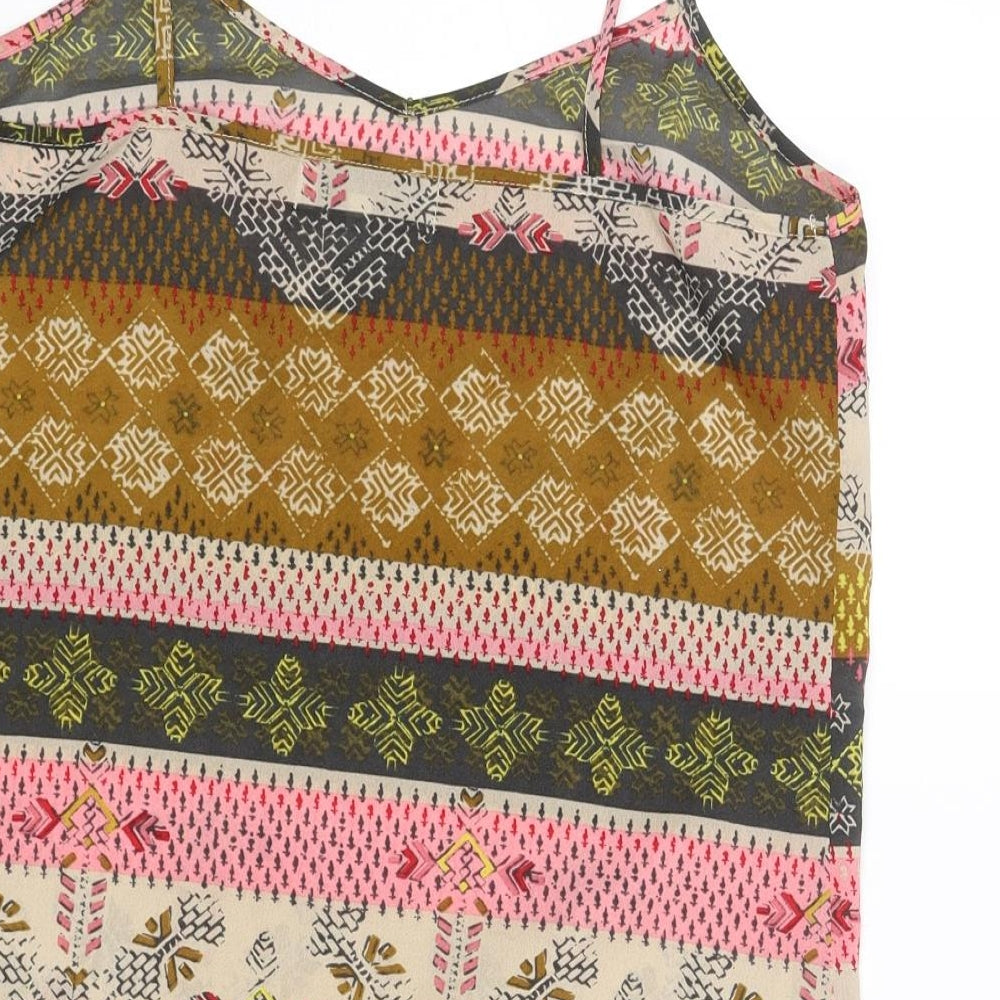 NEXT Womens Multicoloured Geometric Polyester Camisole Blouse Size 8 Sweetheart