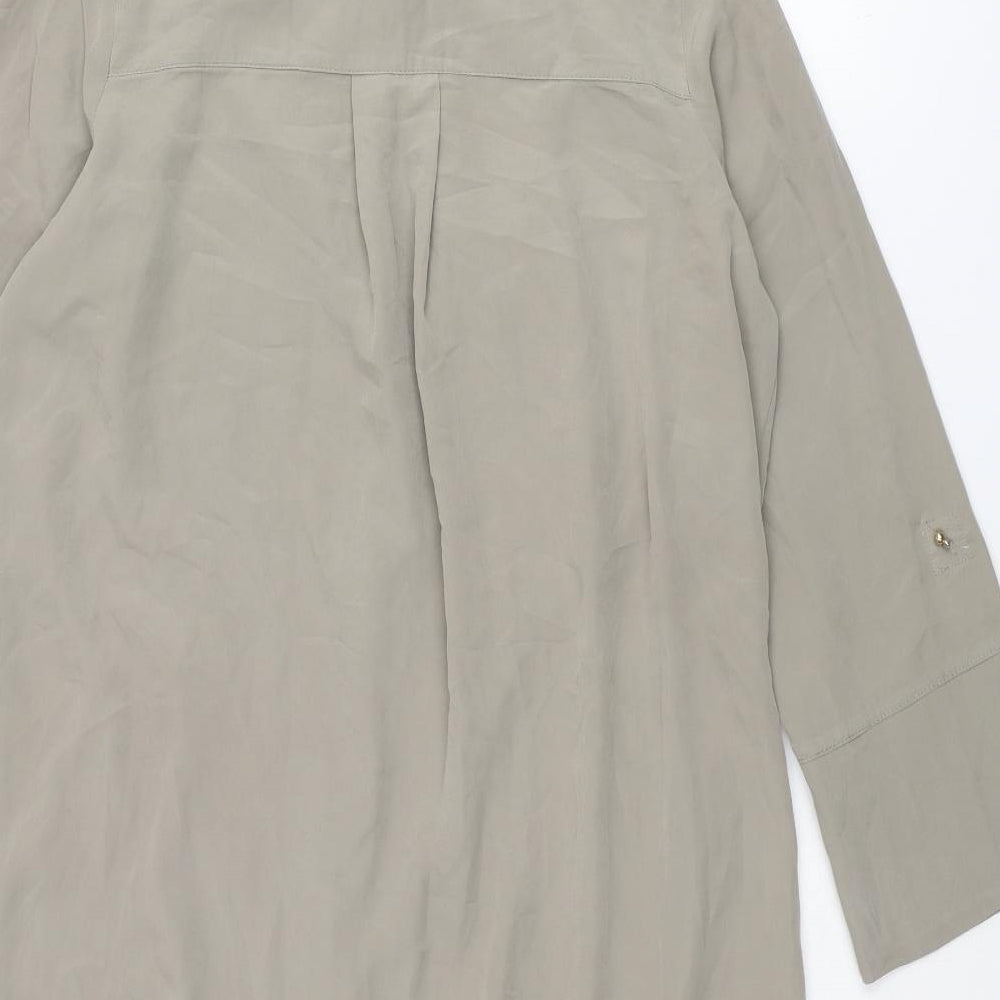 River Island Womens Grey Polyester Shirt Dress Size 10 Collared Button