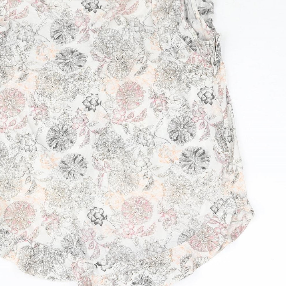 NEXT Womens Multicoloured Floral Viscose Basic Blouse Size 8 Round Neck - Frill