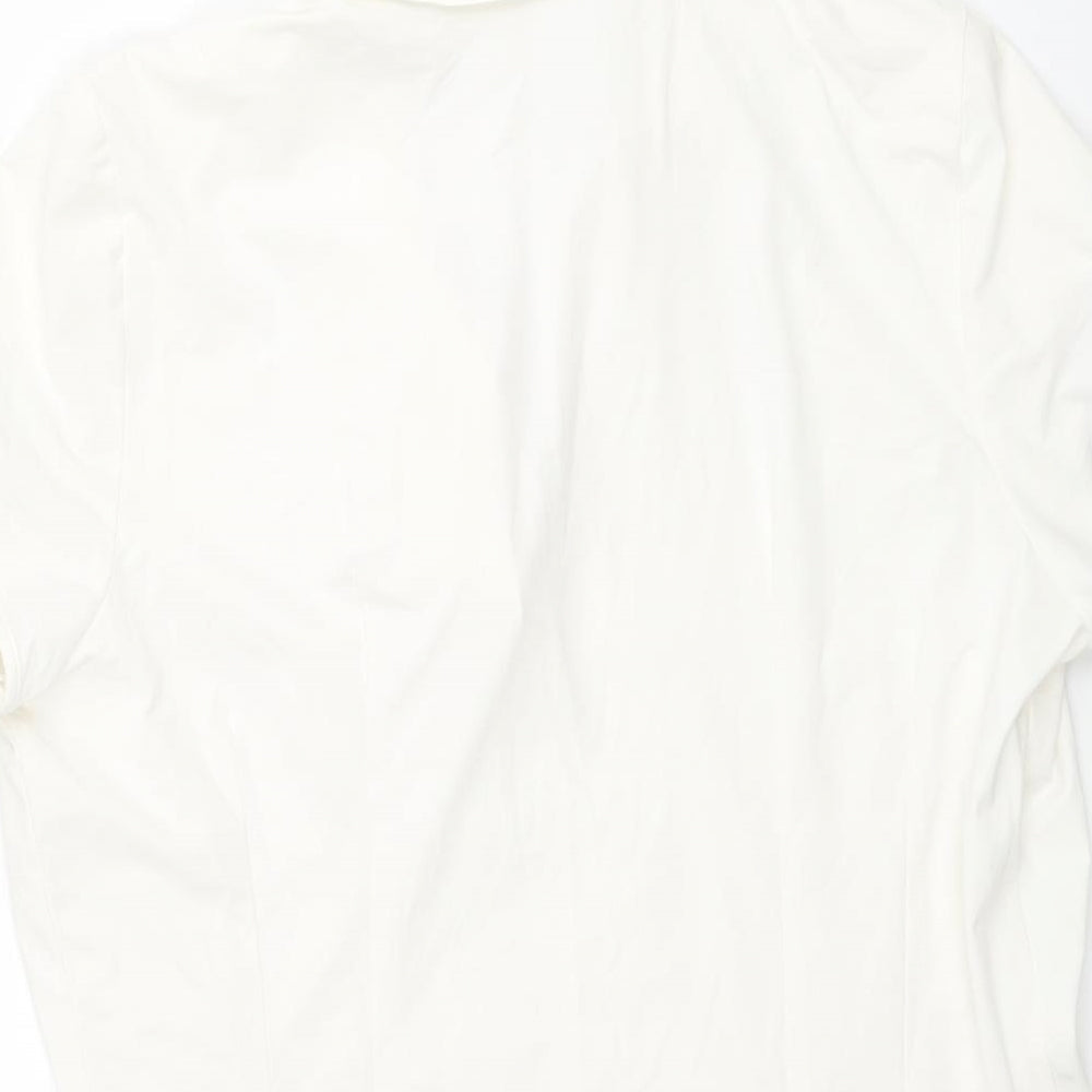 Marks & Spencer Womens Ivory Polyamide Basic Blouse Size 10 Collared