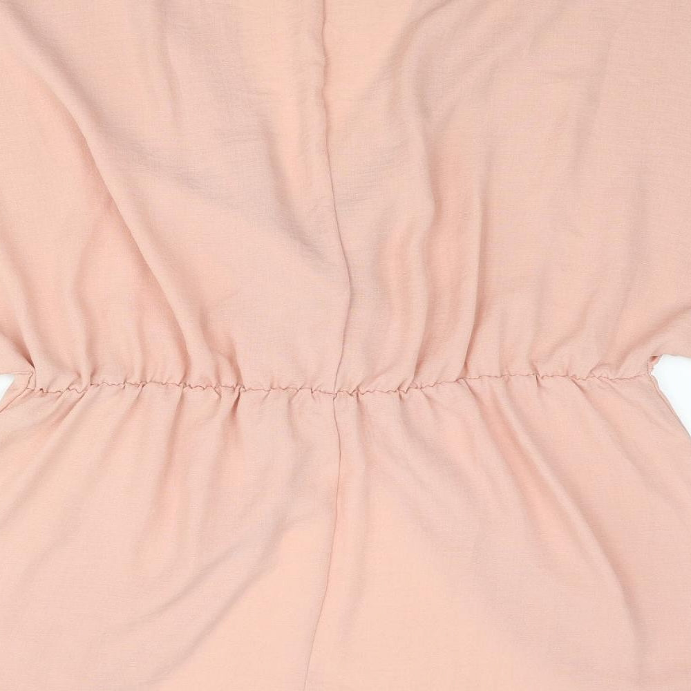 ASOS Womens Pink Polyester Tunic Blouse Size 18 V-Neck - Knot Detail Open Front