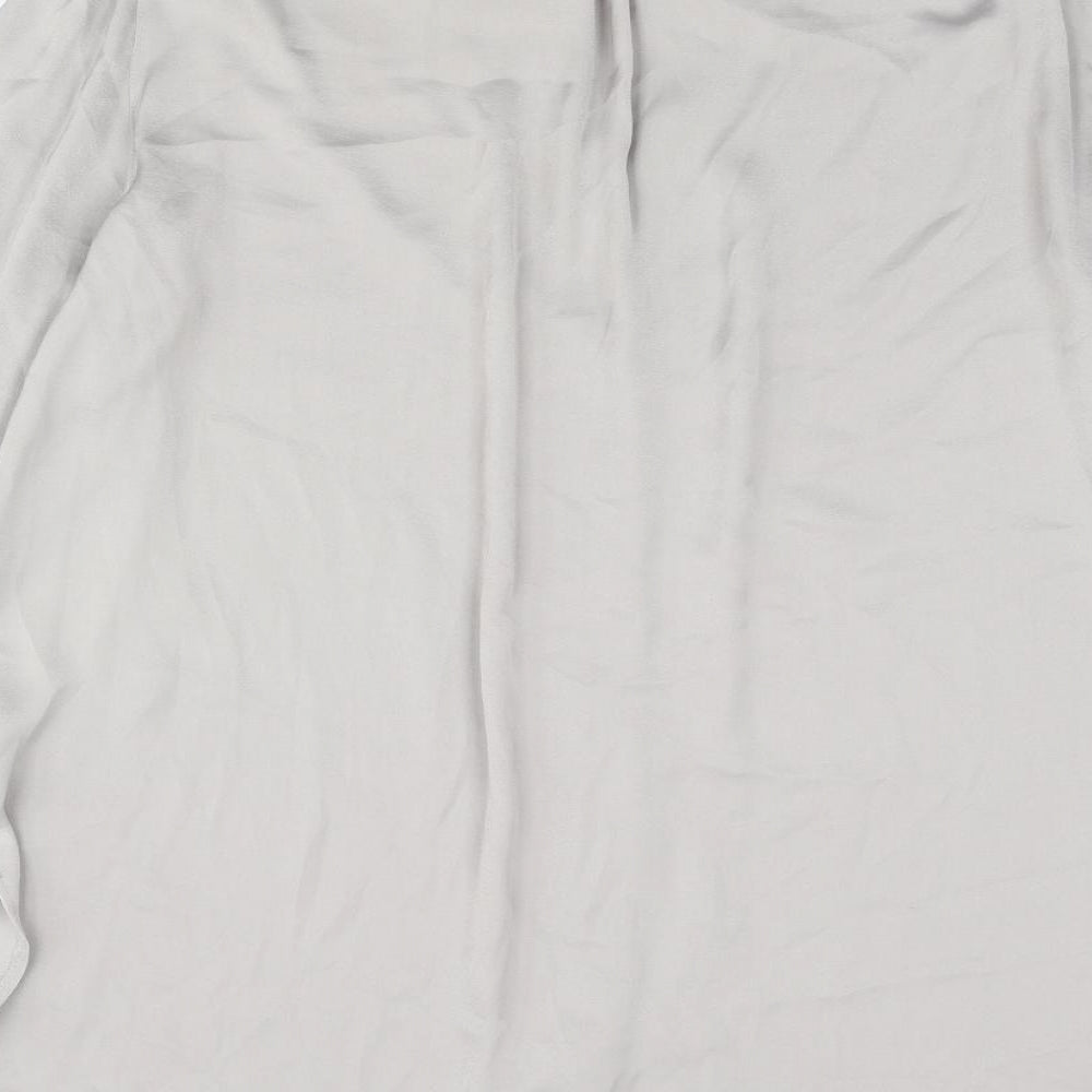 Marks & Spencer Womens Grey Polyester Tunic Blouse Size 14 V-Neck