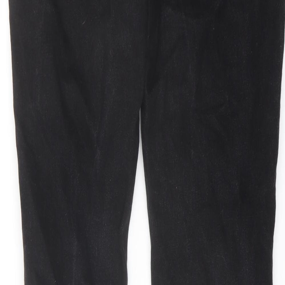 Zara Womens Black Cotton Straight Jeans Size 10 L32 in Regular Button