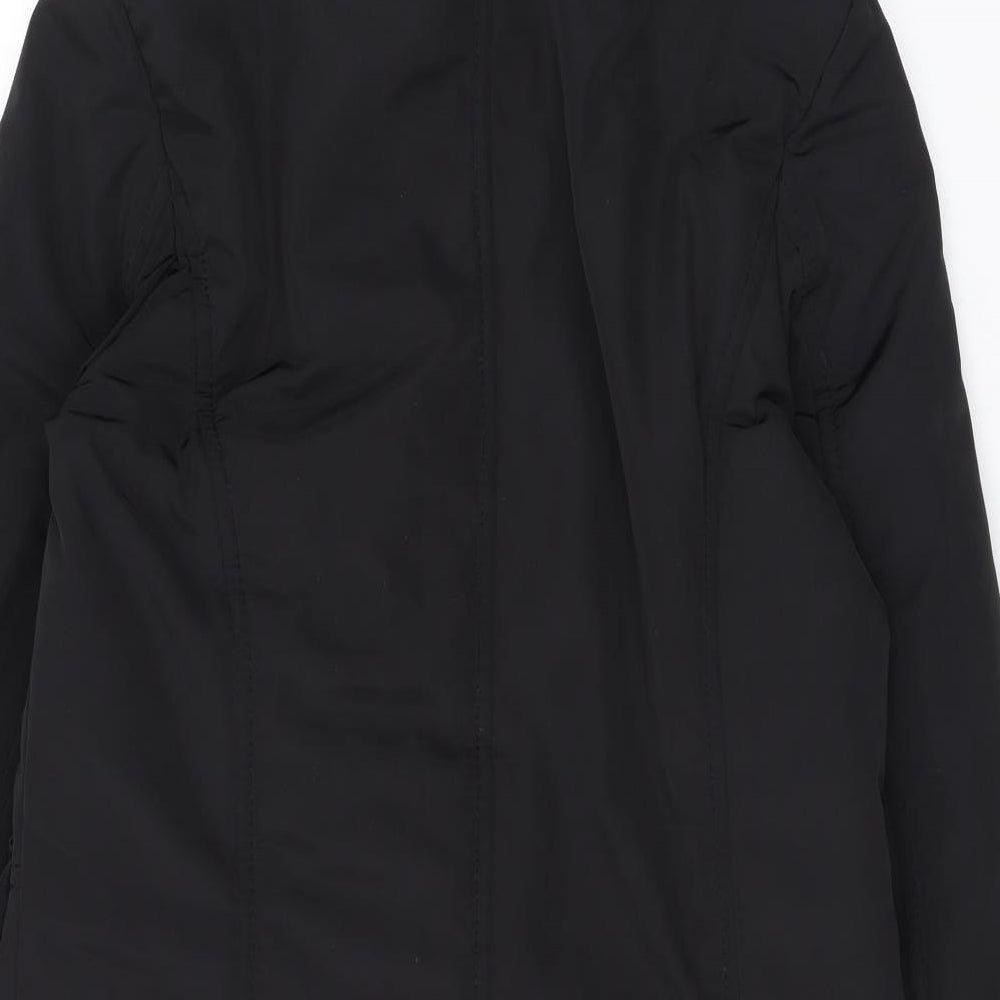 Minuet Womens Black Rain Coat Coat Size 8 Zip