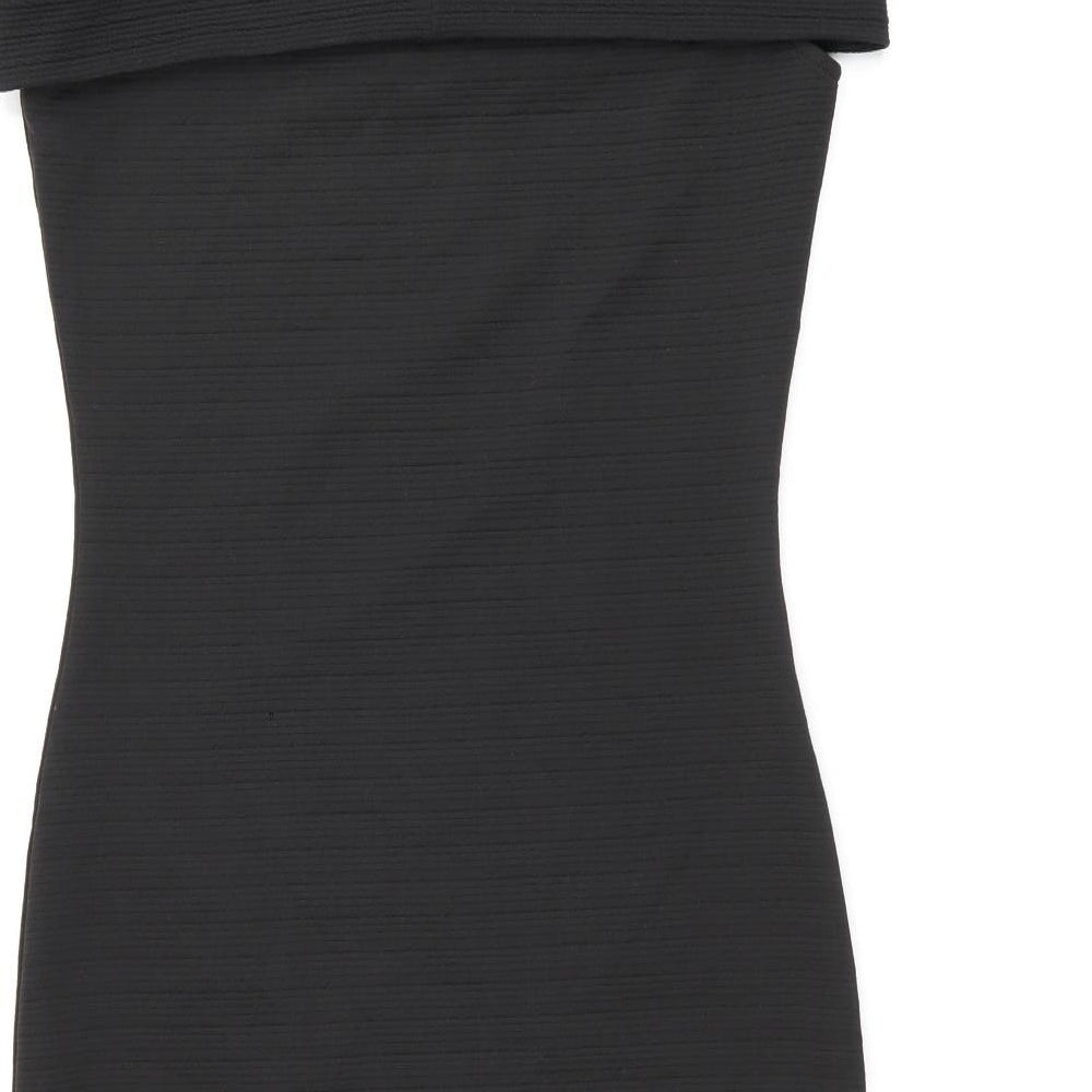 Mango Womens Black Polyester Mini Size M Off the Shoulder Pullover