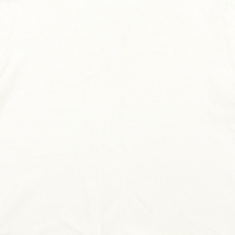 Berkertex Womens Ivory V-Neck Acrylic Pullover Jumper Size 14