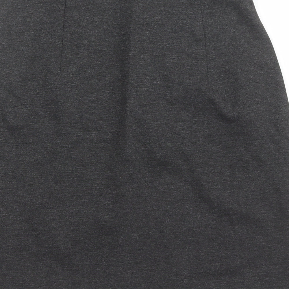 Marks & Spencer Womens Grey Viscose A-Line Skirt Size 6 - Elasticated Waist