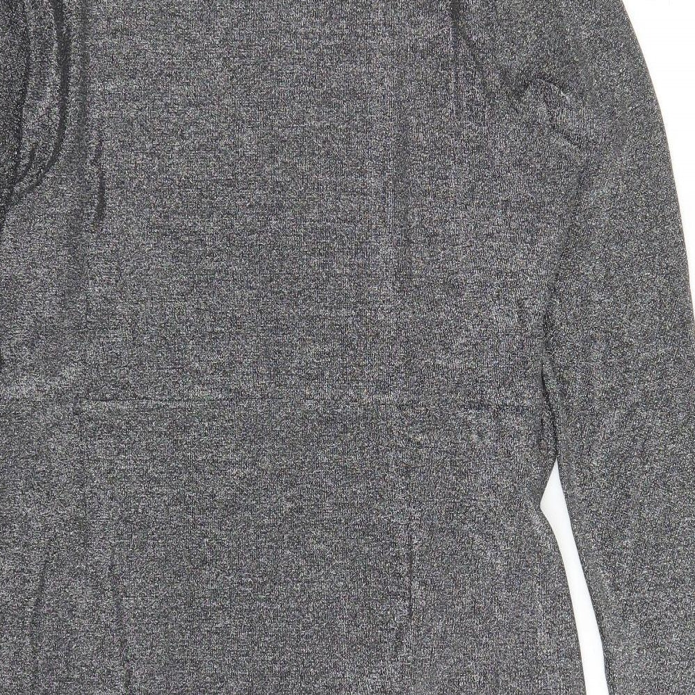 Marks & Spencer Womens Silver Polyamide A-Line Size 18 Round Neck Pullover - Shoulder Pads