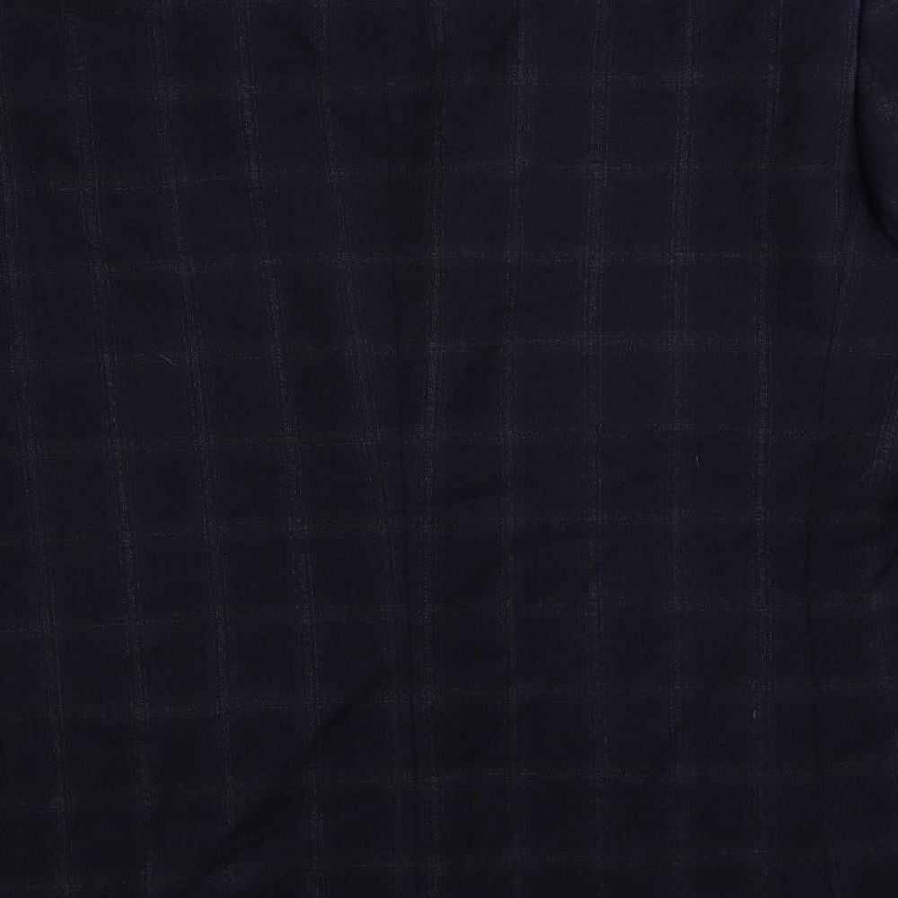 John Lewis Mens Blue Plaid Wool Jacket Suit Jacket Size 44 Regular
