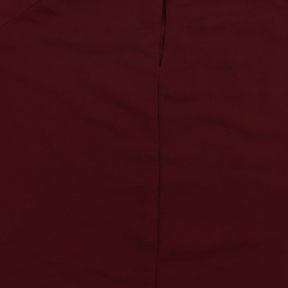 Marks & Spencer Womens Red Polyester Basic Blouse Size 12 Round Neck