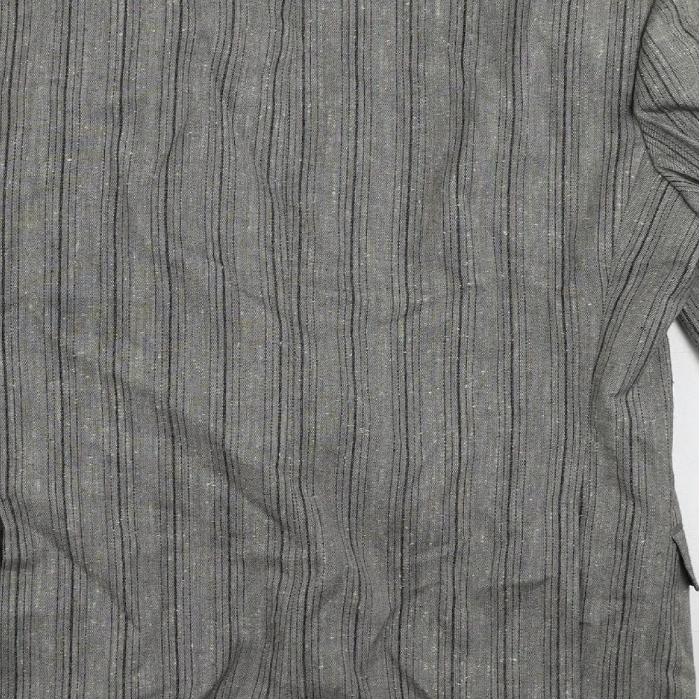 Oxley's Mens Grey Striped Cotton Jacket Blazer Size 40 Regular
