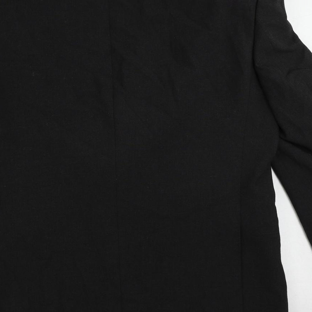 Marks and Spencer Mens Black Polyester Jacket Suit Jacket Size 38 Regular