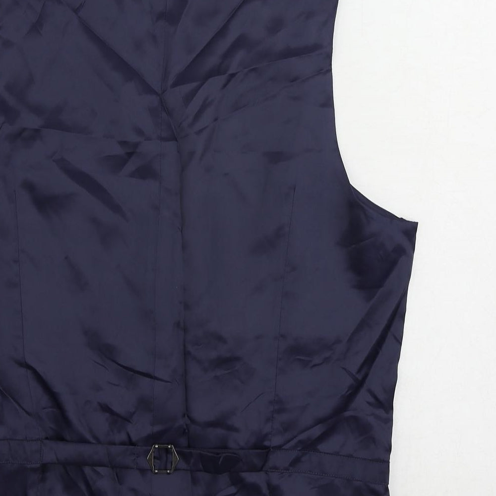 Marks & Spencer Mens Blue Wool Jacket Suit Waistcoat Size 40 Regular