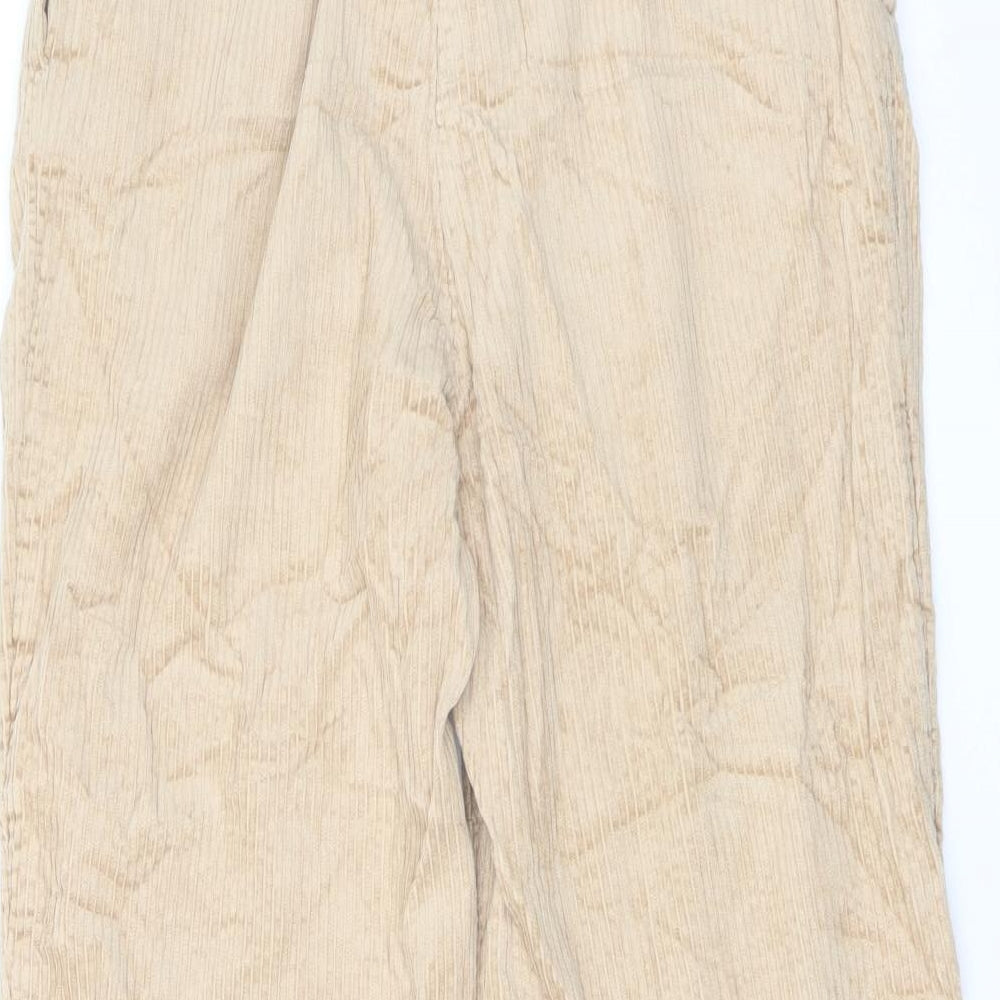 H&M Womens Beige Cotton Chino Trousers Size 10 L25 in Regular Button