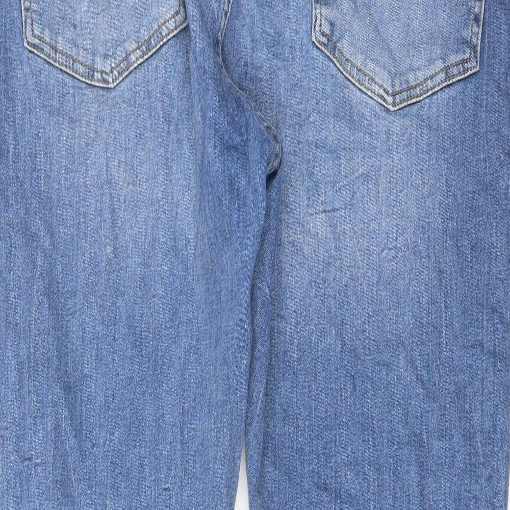 Topman Mens Blue Cotton Skinny Jeans Size 36 in L30 in Regular Button