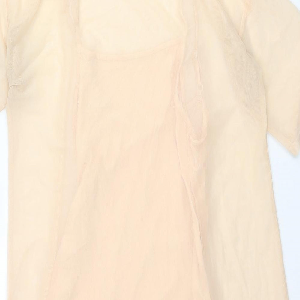 ASOS Womens Beige Polyester Mini Size 10 Round Neck Pullover