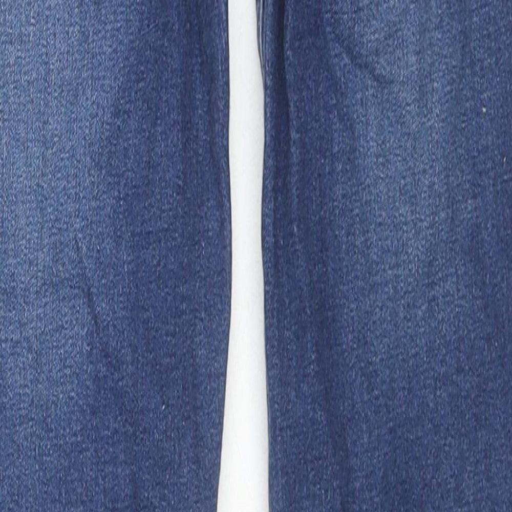 Brand and care label for Denim & Co. girls’ blue cotton skinny jeans, size 10-11, years regular zip - adjustable waist