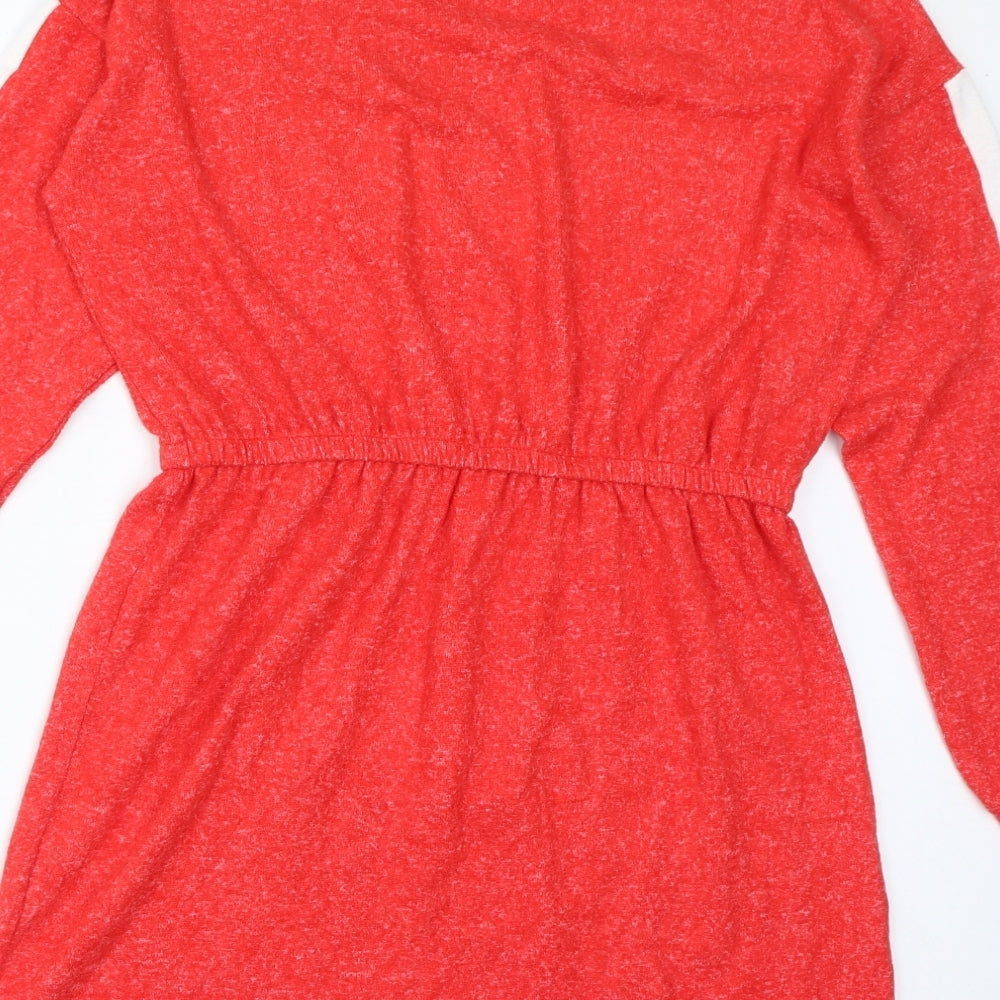 Marks & Spencer Girls Red Viscose A-Line Size 14-15 Years Round Neck Pullover