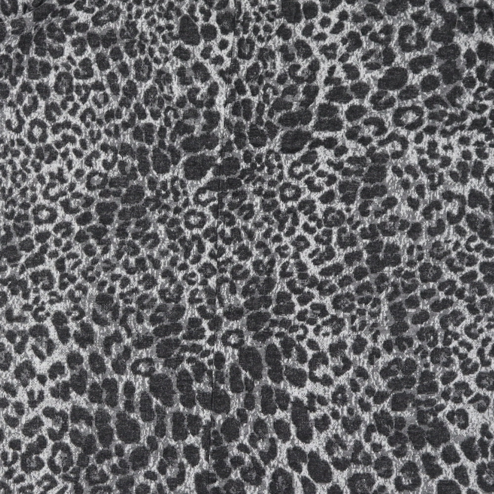 Yours Womens Grey Animal Print Polyester Basic Blouse Size 16 Round Neck - Leopard Print