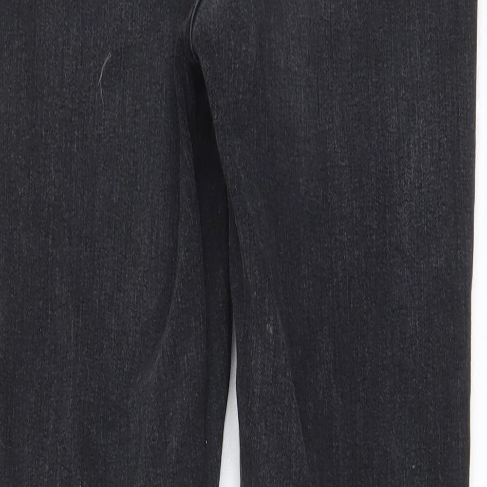 Marks & Spencer Womens Grey Cotton Skinny Jeans Size 6 L27 in Regular Zip - Pockets